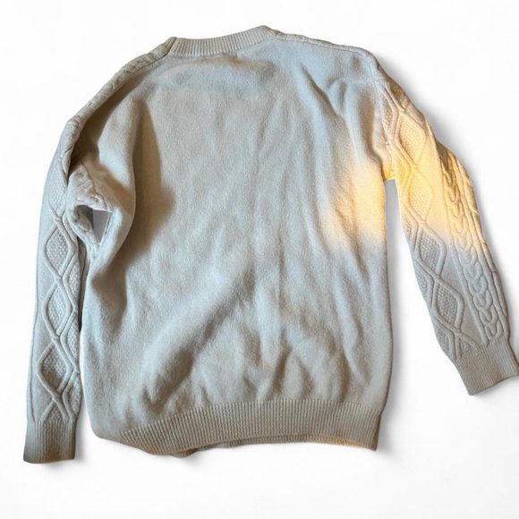 Aelfric Eden Cream Cable Knit Crewneck Sweater - Picture 3 of 4